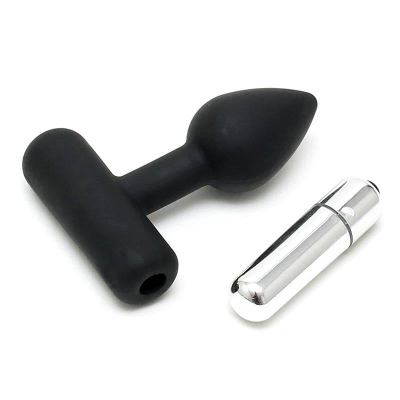 Butt Plug with Vibrating Bullet Black