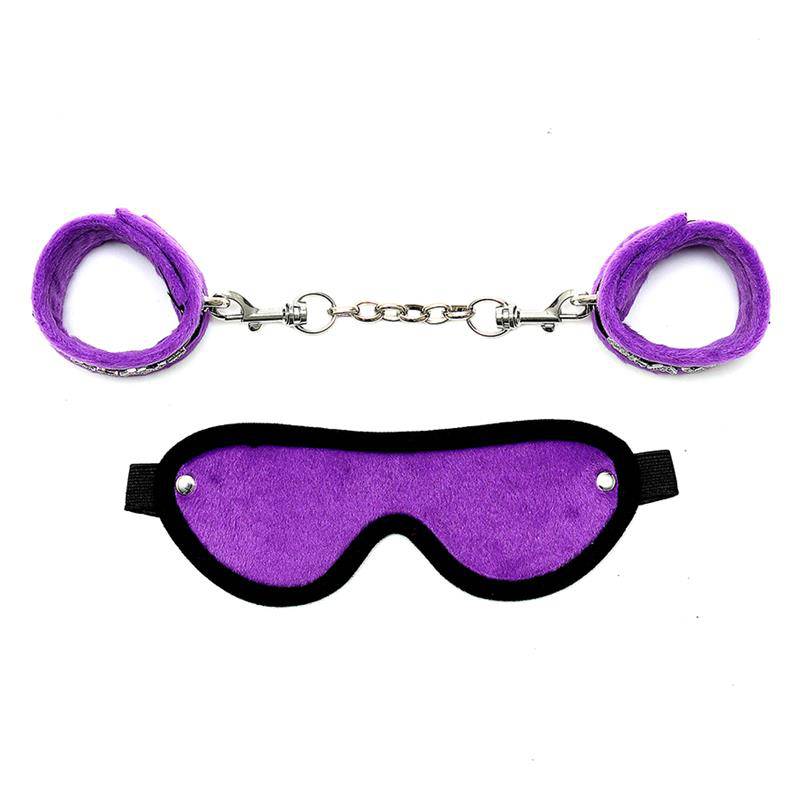 Handcuffs and Eyemask Purple