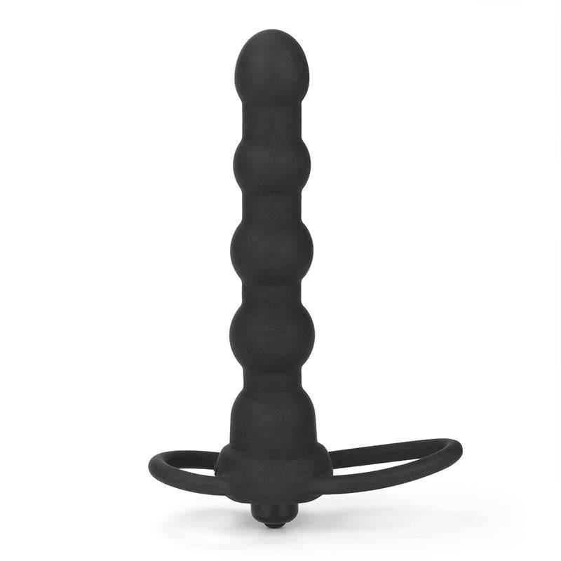 Butt Plug Double Prober with Vibration Black