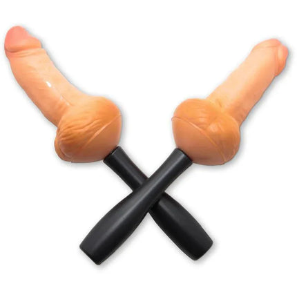2 Penis-Shaped Maracas 25 cm two-piece set with novelty design for adult parties and gag gifts.