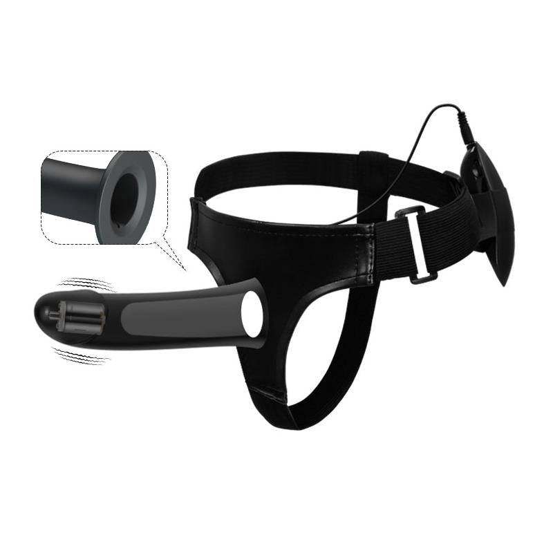 Vibrating Strap On with Hollow Dildo Vito
