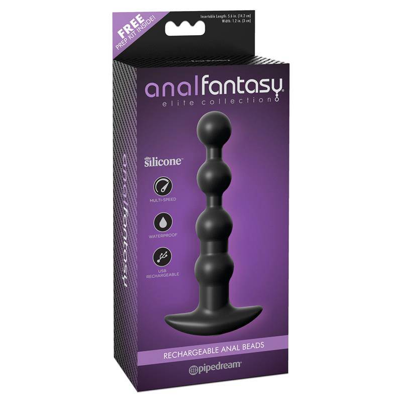Vibrating Anal Beads Black