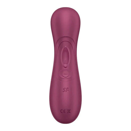 Pro 2 Gene 3 Liquid Air Technology Suction and Vibration App Connect Wine Red, palm-sized ergonomic design in deep red color.