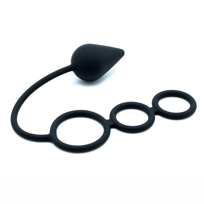 Anal Plug with Penis Rings Silicone