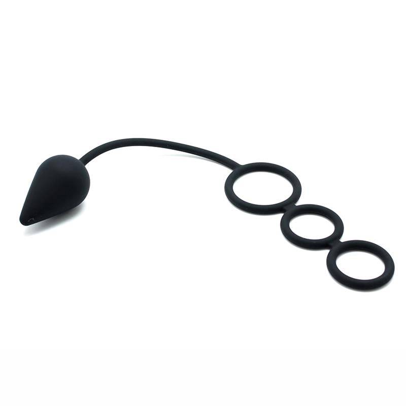 Anal Plug with Penis Rings Silicone