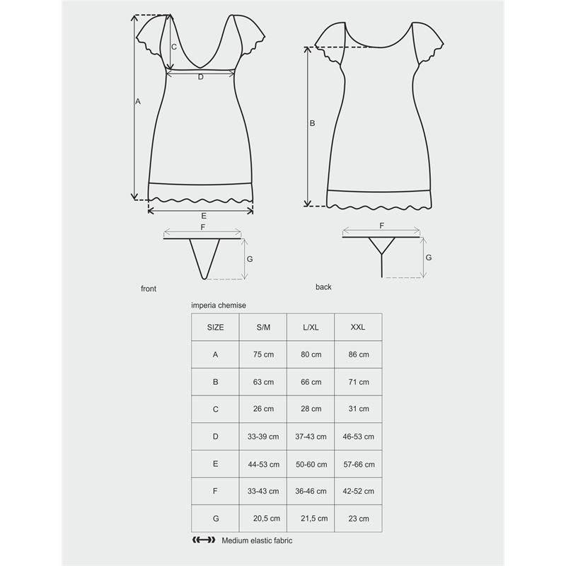 Imperia Chemise and Thong Black