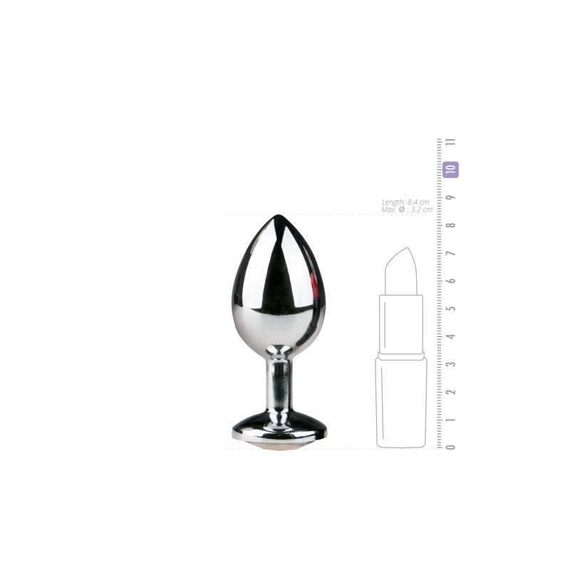 Metal Butt Plug No 2 Silver Clear