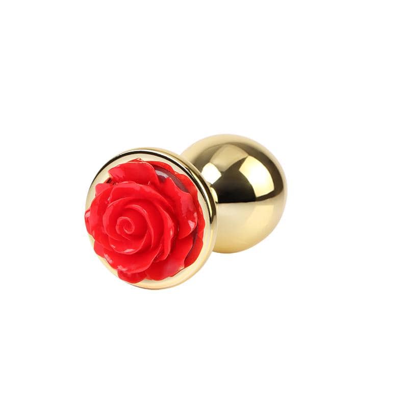 Showy Rose Anal Plug with Rose Jewel Size L