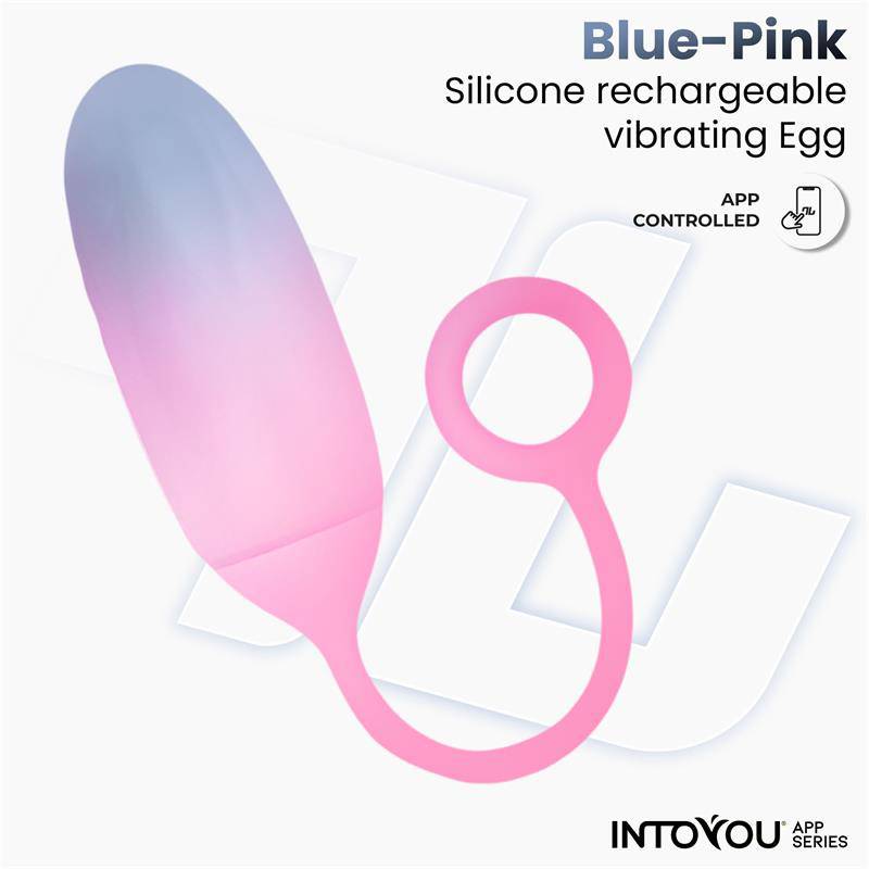 Vibrating Egg Double Layer Silicone with APP Blue Pink