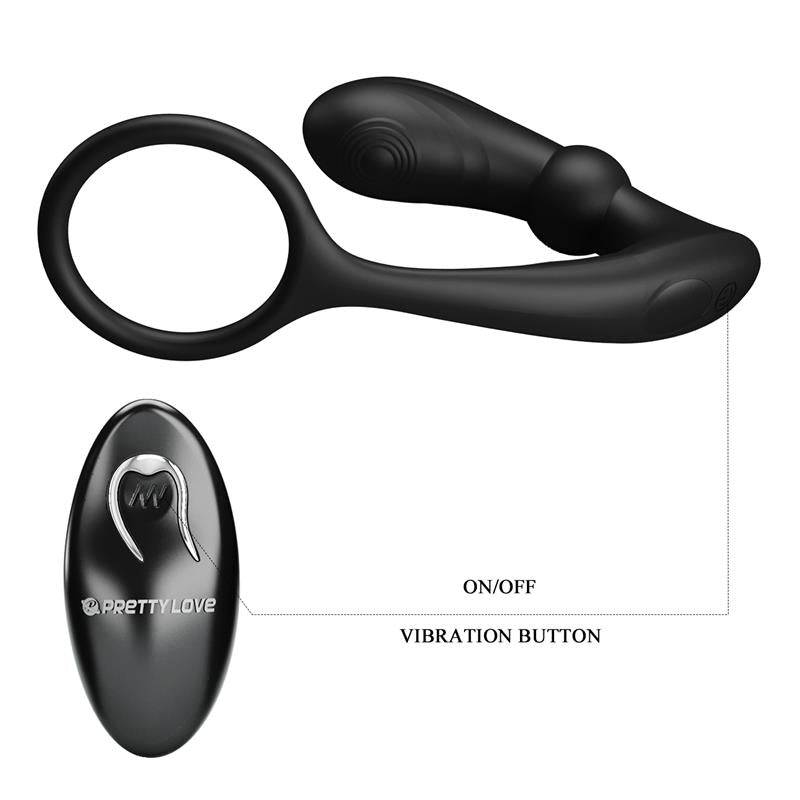 Warren Remote Controlled Vibrating and Pulsating Anal Plug and Penis Ring