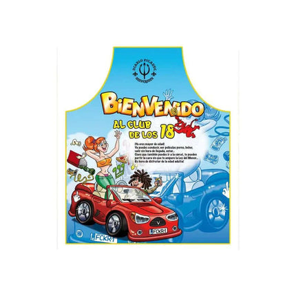 18th Birthday Funny Apron Gift featuring playful cartoon design with humorous elements, ideal for milestone celebrations.