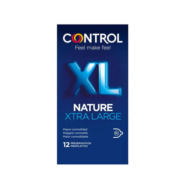 Nature XL 12 uds extra-large condoms pack of 12 for added comfort and space.