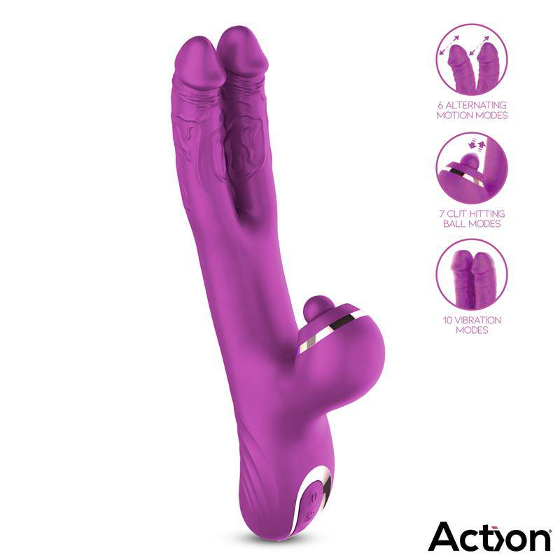 Nico Vibe with Clit Hitting Ball and Alternating Dildos