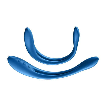 Elastic Game Flexible Stimulator Dark Blue multifunctional vibrator featuring a U-shape design, crafted from body-safe medical silicone.