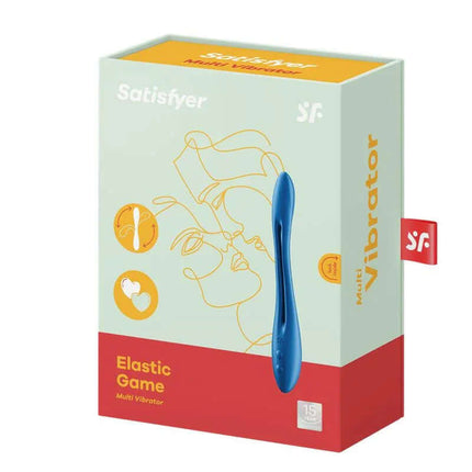 Elastic Game Flexible Stimulator Dark Blue in packaging showing multifunctional design for targeted stimulation with silicone flexibility.