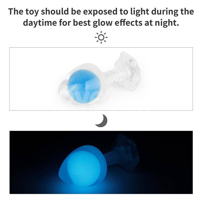 Gemoria Silicone Butt Plug Internal Steel Ball Glow in the Dark