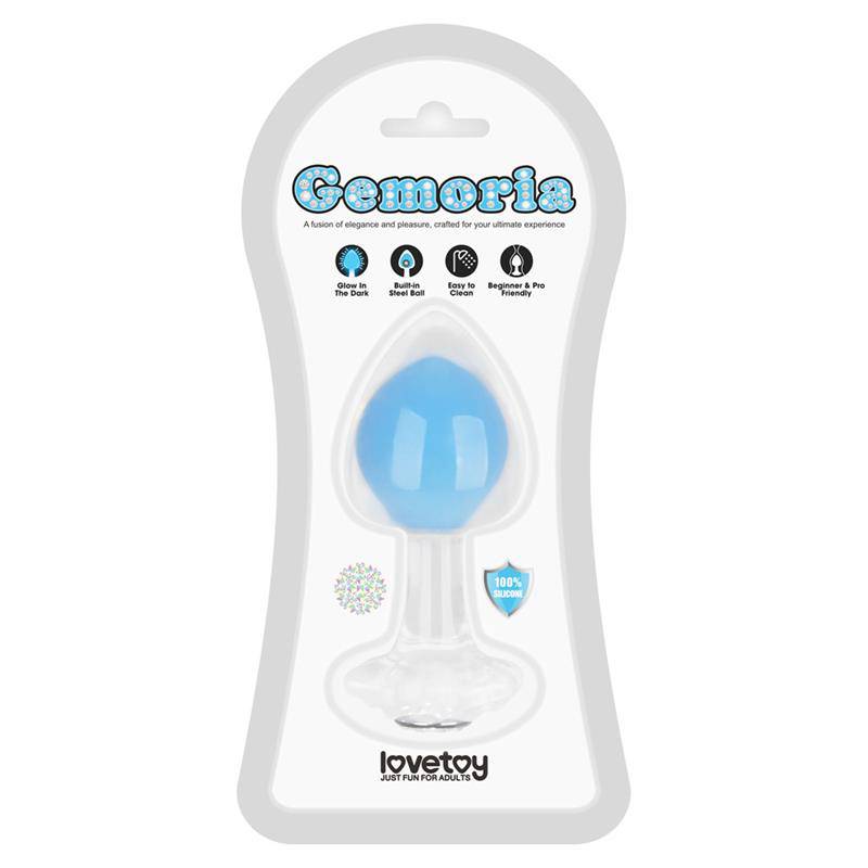 Gemoria Silicone Butt Plug Internal Steel Ball Glow in the Dark