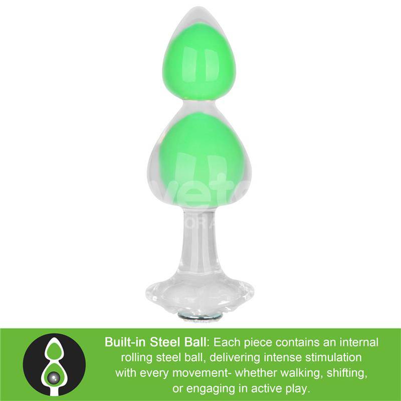Gemoria Silicone Butt Plug Internal steel ball Glow in Dark