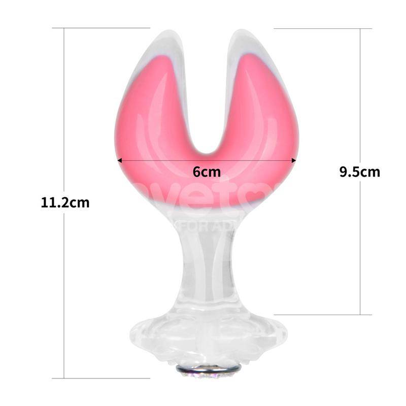 Gemoria Silicone Butt Plug dual crescent shaped tip Glow Dark