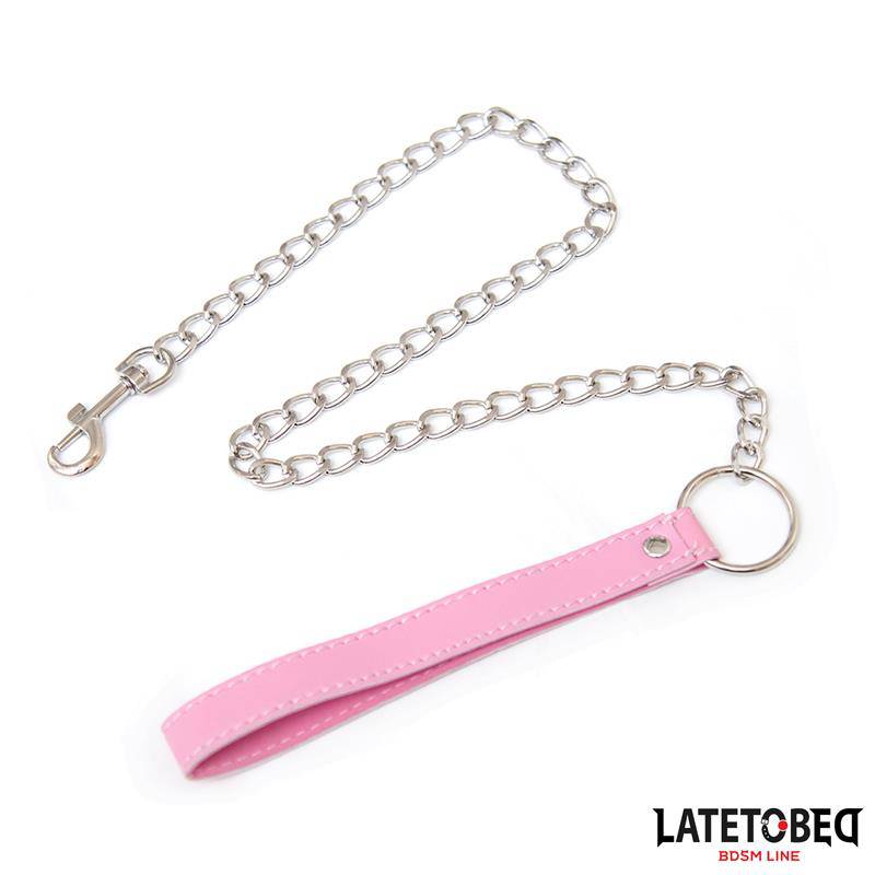 Metal Chain Leash Pink 65cm