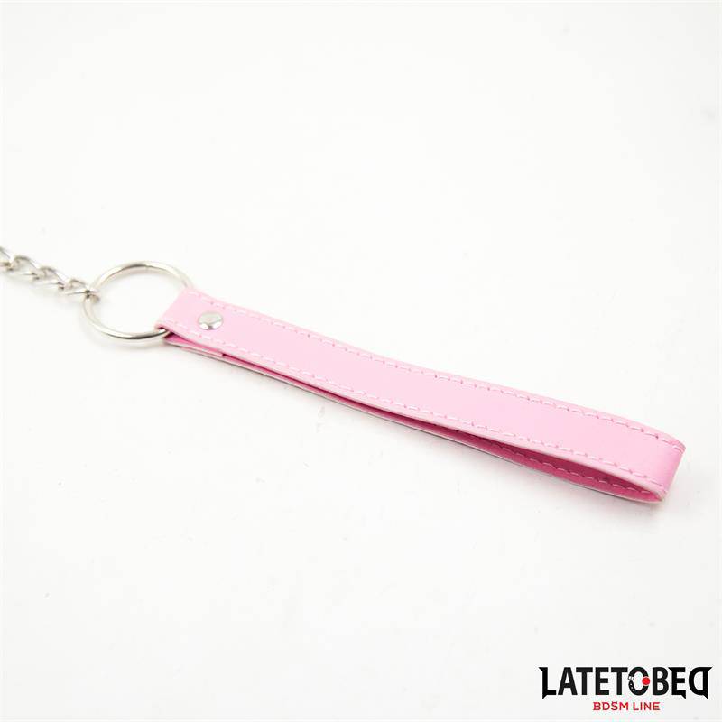 Metal Chain Leash Pink 65cm