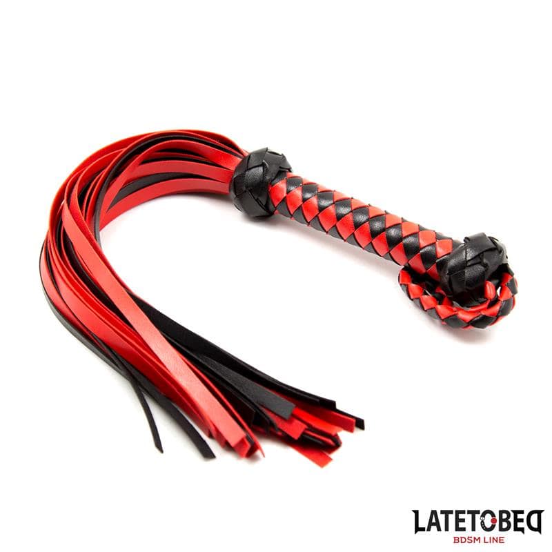 Stripe Barbed Flogger Red and Black