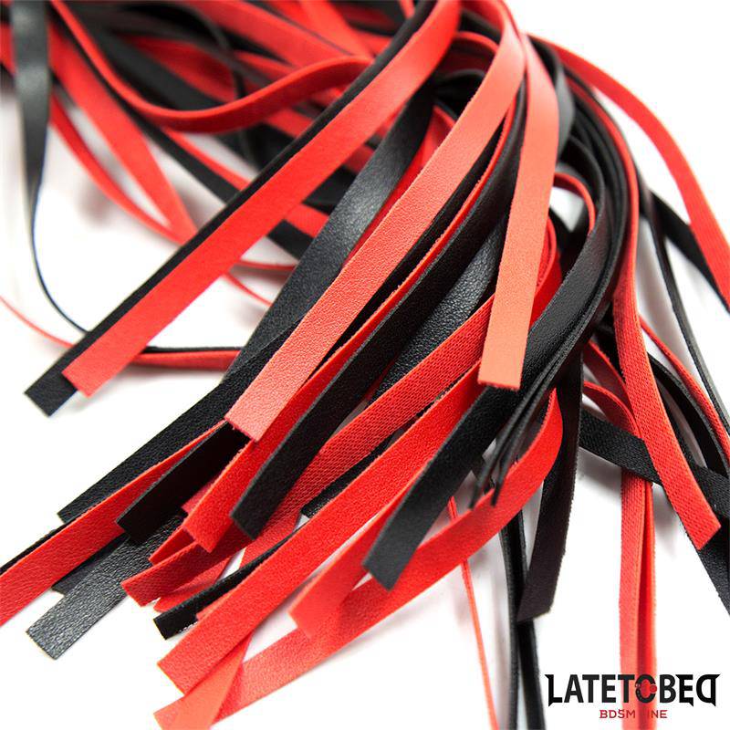 Stripe Barbed Flogger Red and Black