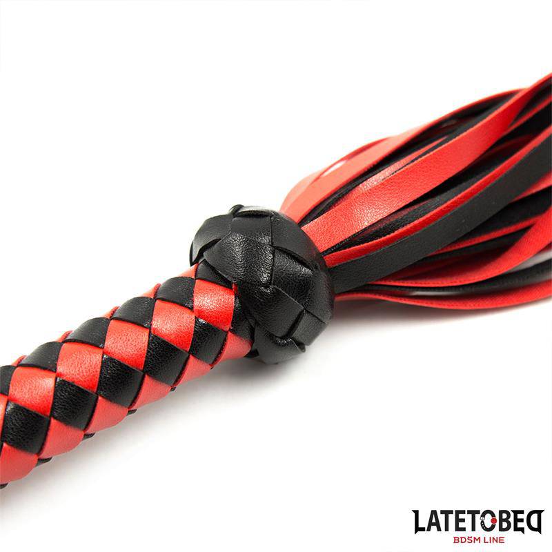 Stripe Barbed Flogger Red and Black