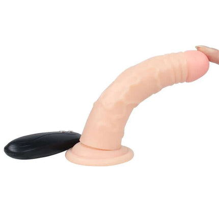 Realistic Vibe Glenn 16.6 cm with remote control for vibration settings and lifelike texture for enhanced pleasure
