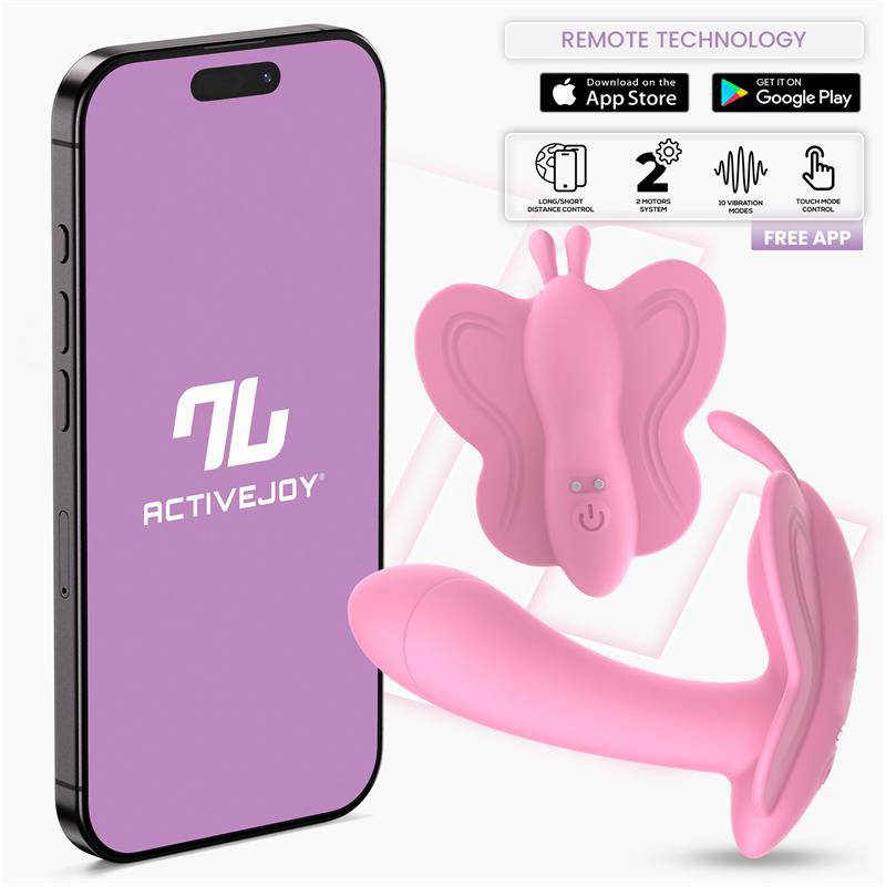 Wingy Butterfly Vibrator with App Pink