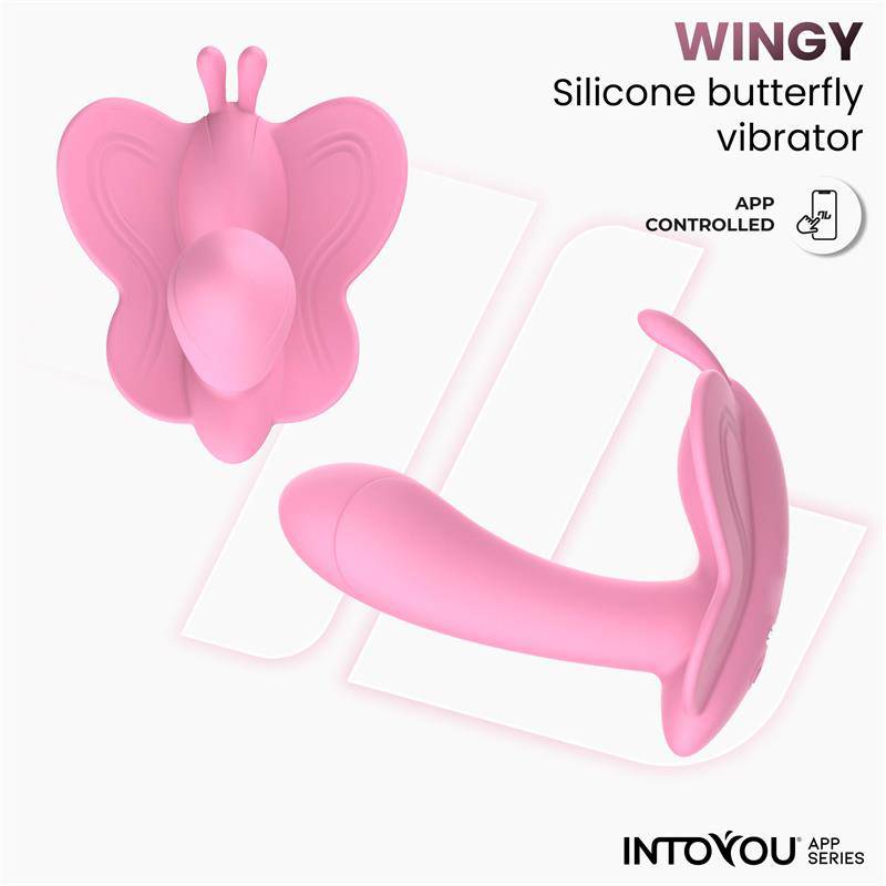 Wingy Butterfly Vibrator with App Pink