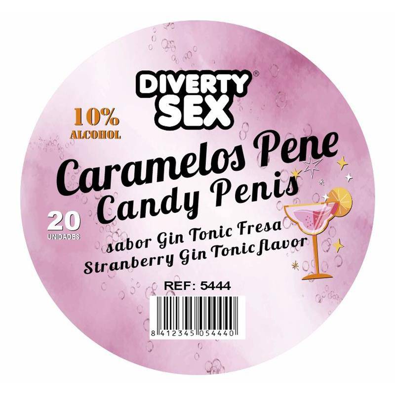 20 Penis shaped candies Strawberry Gin and Tonic flavor