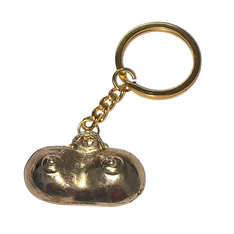 breast shaped metal keychain Golden