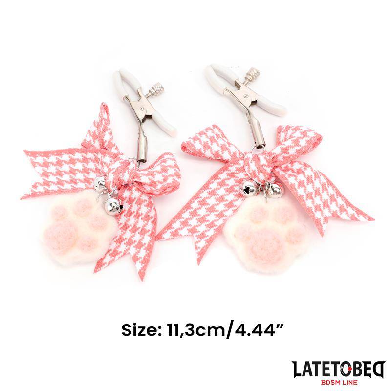 Nipple Clamps with Kitty Paw Pompon