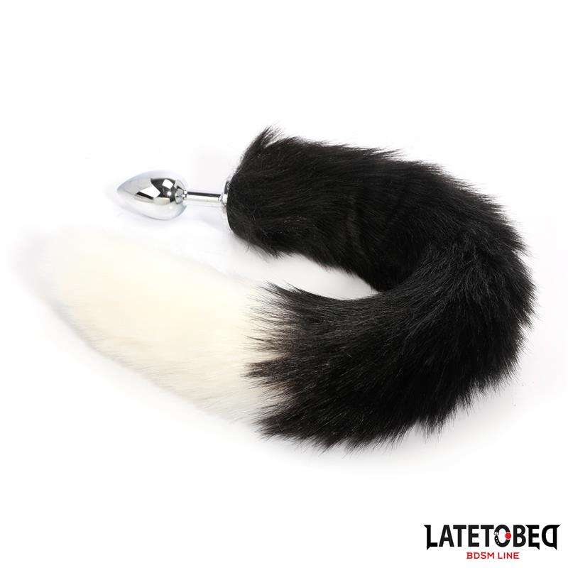 Fox Tail Anal Plug Black and White 40 cm