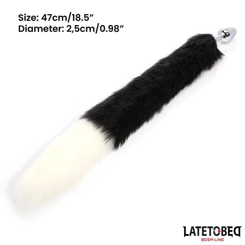 Fox Tail Anal Plug Black and White 40 cm