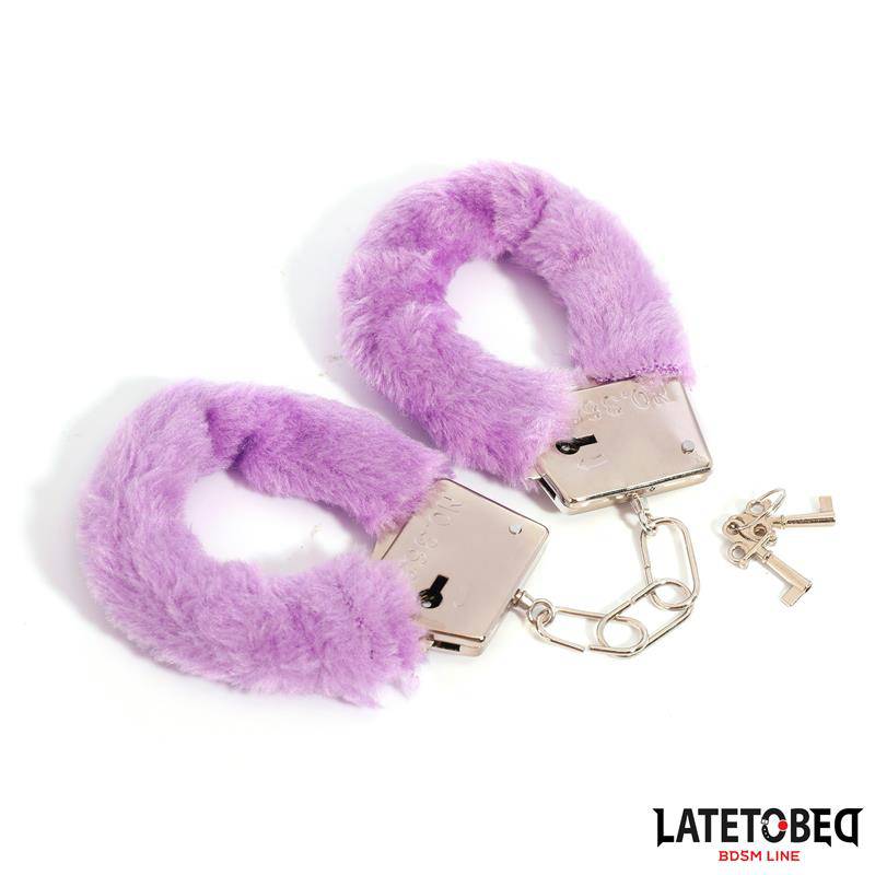 Furry Metal Cuff Purple