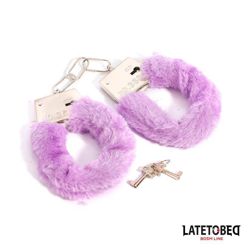 Furry Metal Cuff Purple