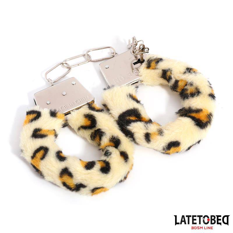 Furry Metal Cuff Animal Print Leopard