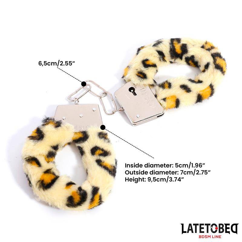 Furry Metal Cuff Animal Print Leopard