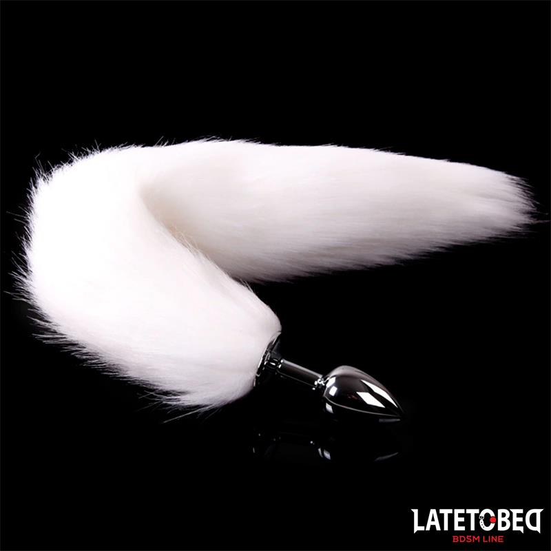 Anal plug with tail White 40 cm