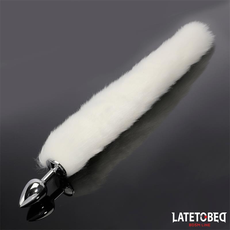 Anal plug with tail White 40 cm
