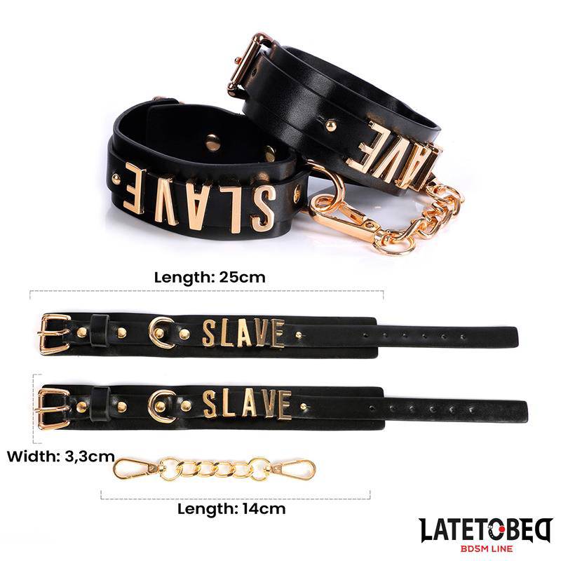 SLAVE Ankle cuff with Golden Chain