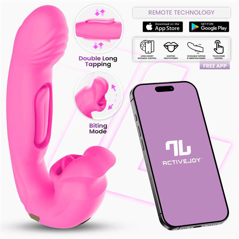 Bimby Biting and Double Tongue Tapping Vibrator with App