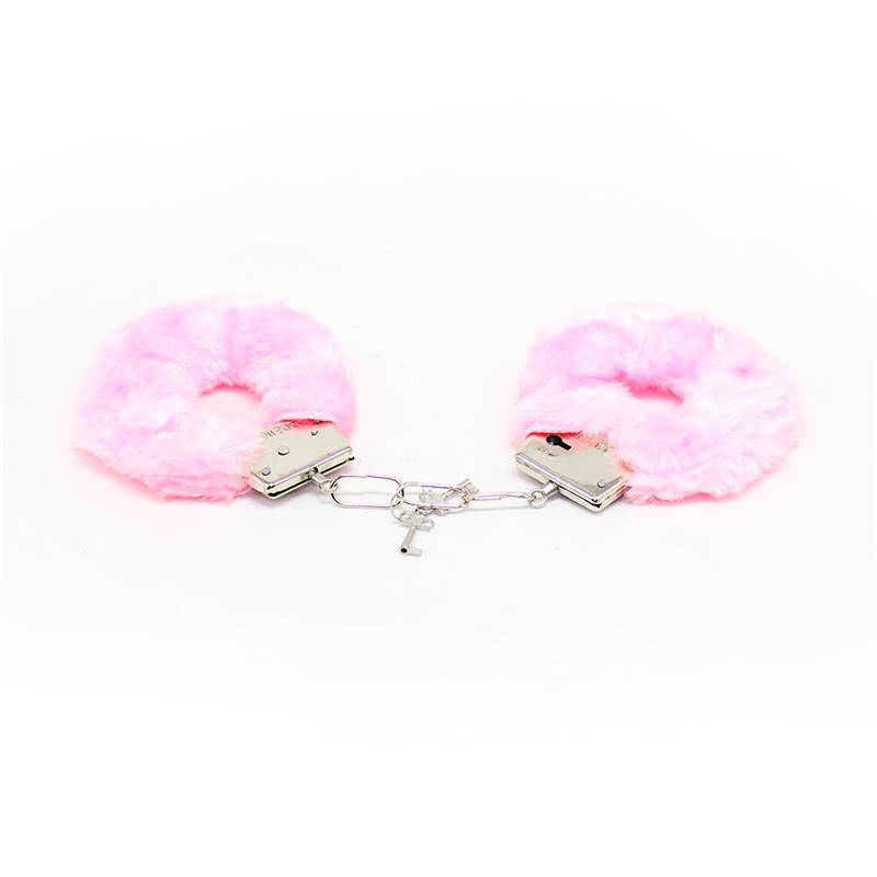 Furry Metal Handcuffs Pink