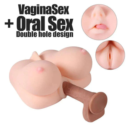 Jalome Masturbator 3 in 1 Pussy, Mouth and Breast 3.2 kg with double hole design for lifelike sensations