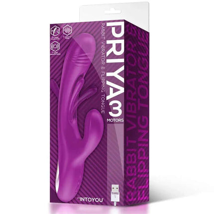 Priya Vibe with Flipping Movement Tongue in packaging from Intouyou, highlighting powerful performance features.