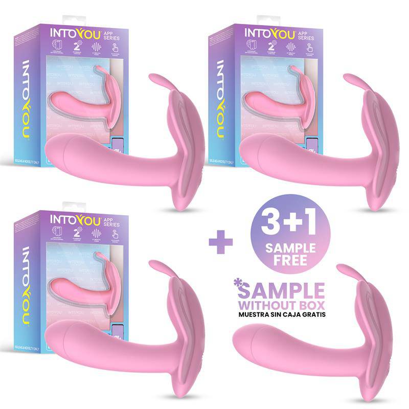 Pack 3 Tester Wingy Butterfly Vibrator with App Pink