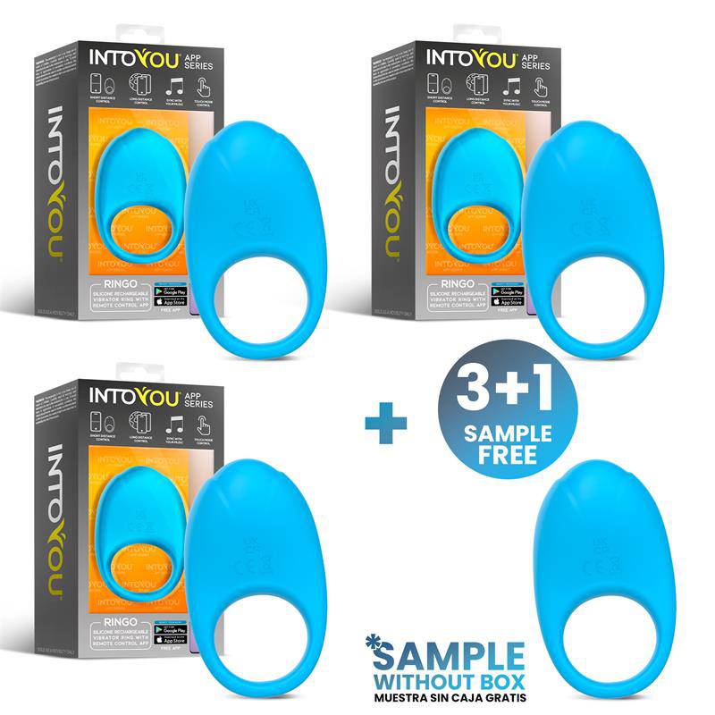 Pack 3 Tester Ringo Vibrating Ring with APP Blue