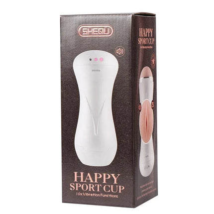 Vibrating Masturbating USB Happy Sport packaging with 10 vibration functions for enhanced stimulation.